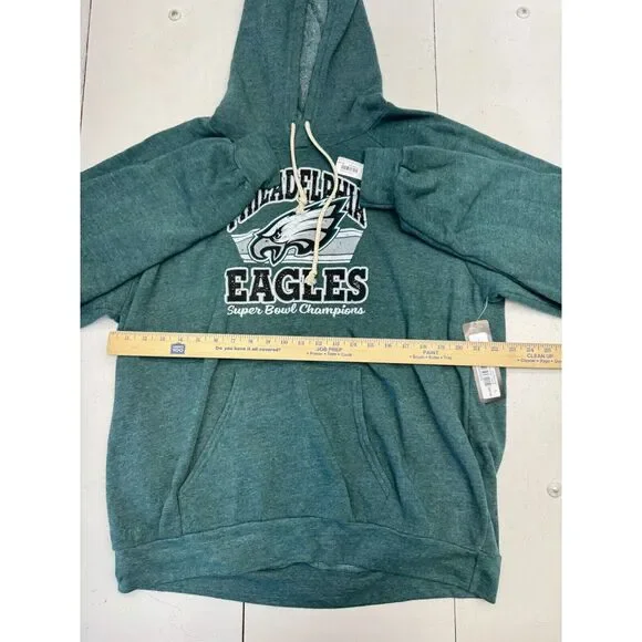 Majestic Green Philadelphia Eagles Tri Pocket Pullover Hoodie Womens Size Large Hats